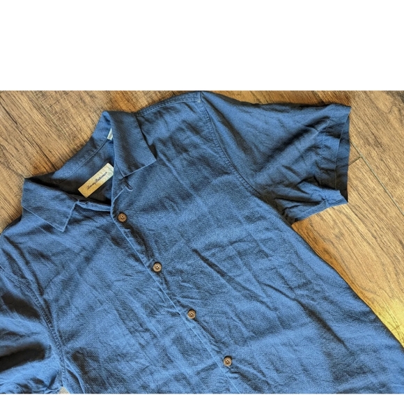Tommy Bahama Mens Silk & Cotton Blend Sz Medium Button-Down Original Fit Shirt - Picture 3 of 14
